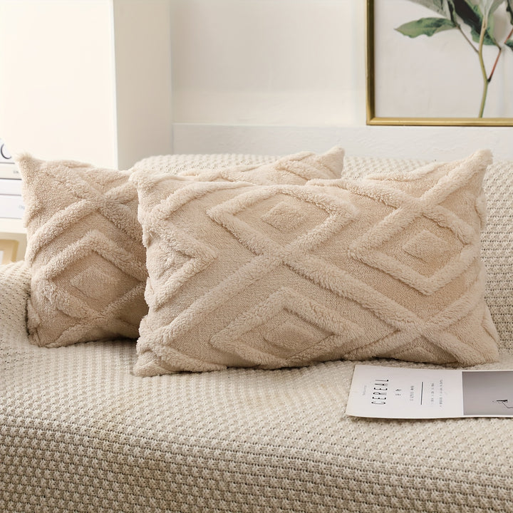 Ensemble de 2 taies d'oreiller de luxe | Velours avec motif flocon de neige