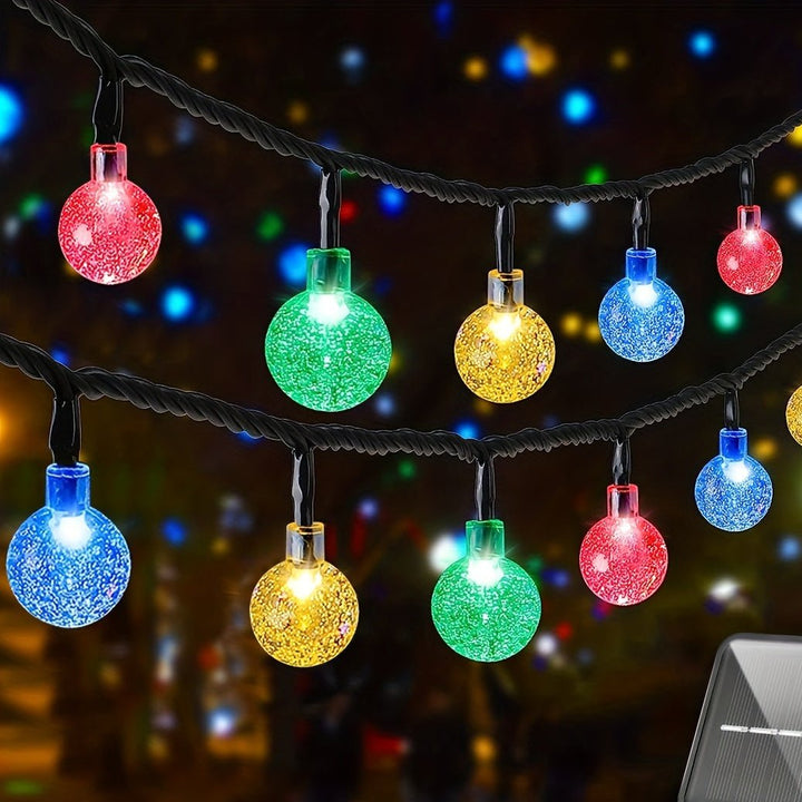 Guirlande lumineuse à bulles avec boule de cristal solaire | Guirlande lumineuse solaire à 20–100 LED