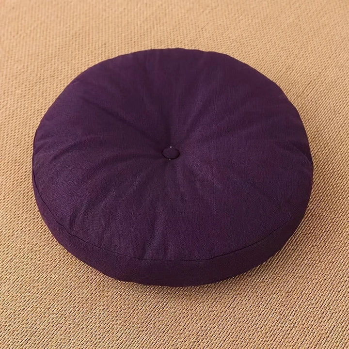 Coussin de sol Japandi en lin | Rond, 40 cm, Housse amovible