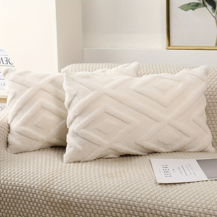 Ensemble de 2 taies d'oreiller de luxe | Velours avec motif flocon de neige