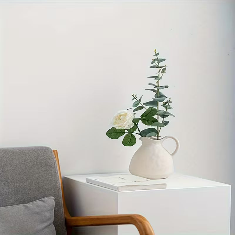 Vase en céramique rustique avec poignée | Pichet vintage fait main