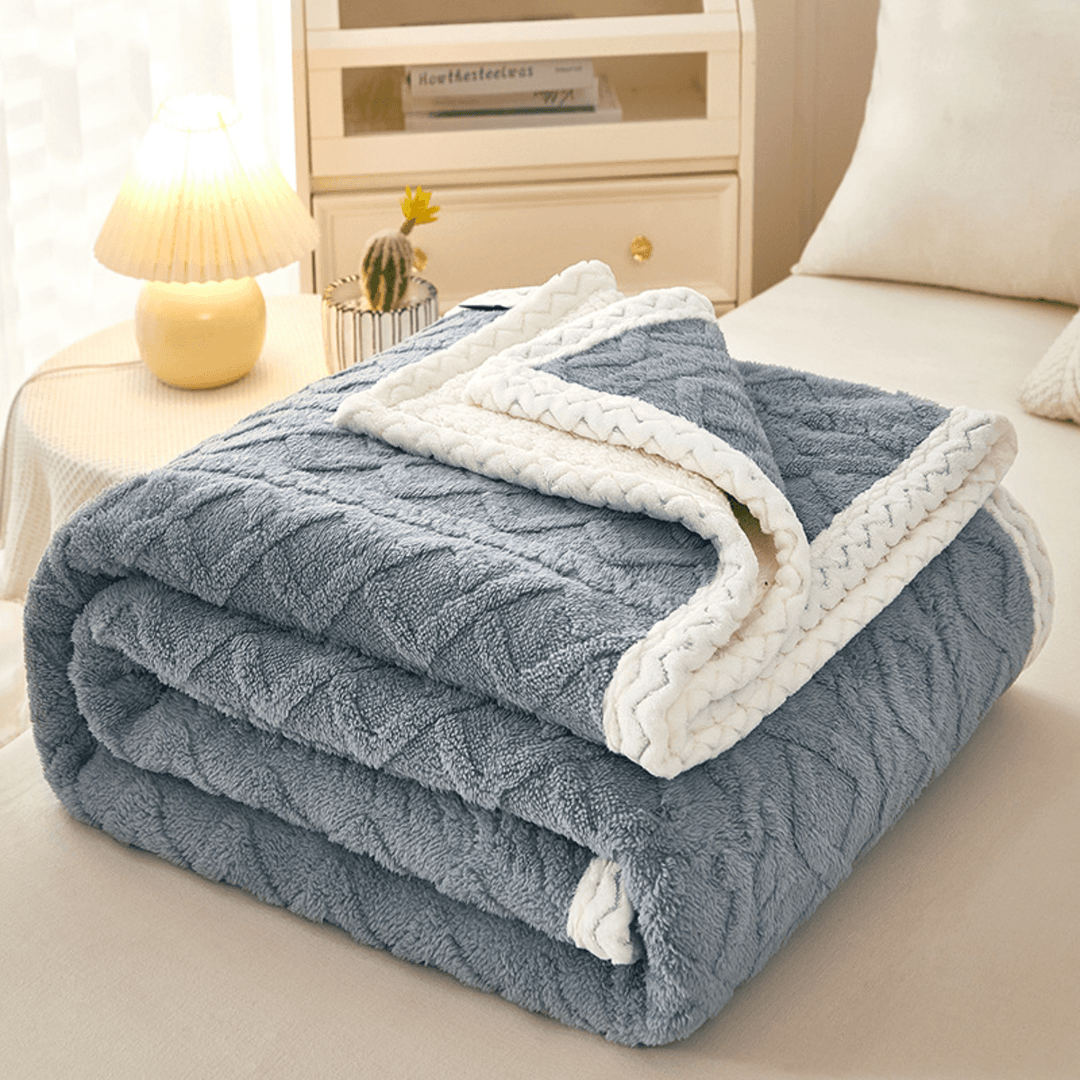 Couverture en polaire chenille double face | Chaude, douce et luxueuse
