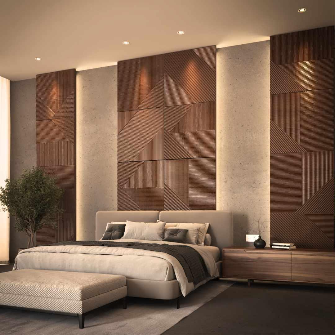 Panneaux muraux en bois 3D | Décoration intérieure | Naturel Élégant Marron