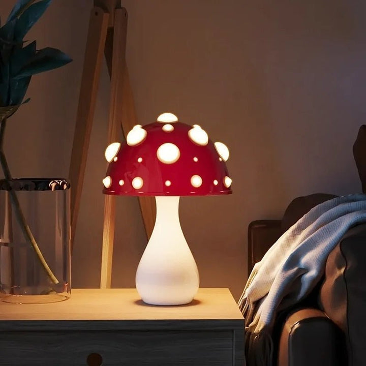 Lampe de table Amanita | Lampe Champignon Unique | LED Dimable | Sans fil ou Câblée