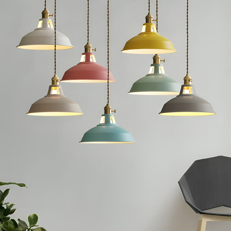 Lampe suspendue rétro industrielle | Lampe métallique à 1 lumière | Pour salon, cuisine et restaurant