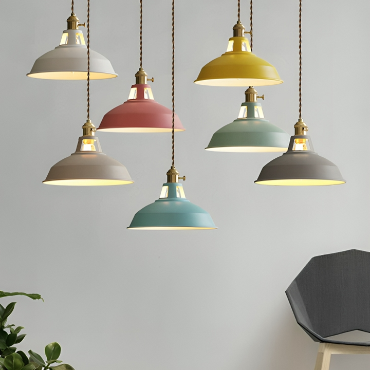 Lampe suspendue rétro industrielle | Lampe métallique à 1 lumière | Pour salon, cuisine et restaurant