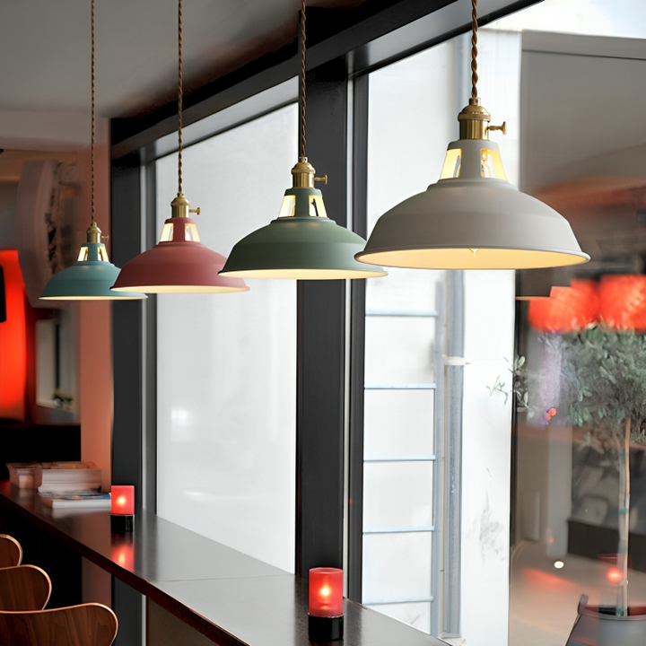 Lampe suspendue rétro industrielle | Lampe métallique à 1 lumière | Pour salon, cuisine et restaurant