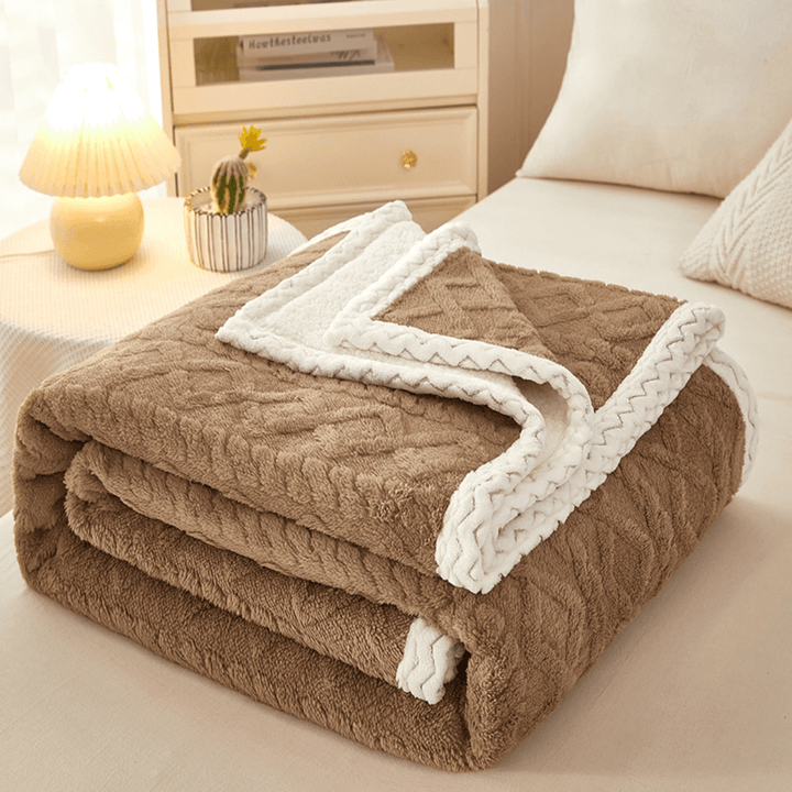 Couverture en polaire chenille double face | Chaude, douce et luxueuse