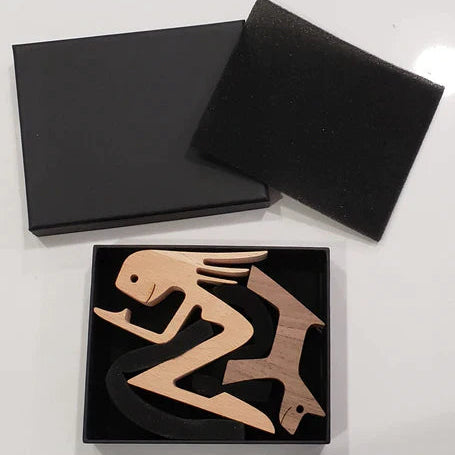 Sculpture artisanale en bois d'amour pour chiens | Symbole de lien et de réconfort