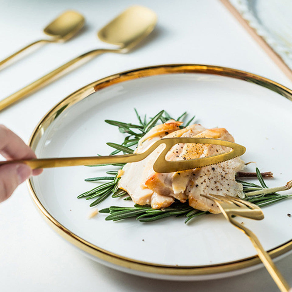 Milano Cutlery Set | Modern Stainless Steel Cutlery in Gold, Silver, or Black (4, 16, or 32-piece)