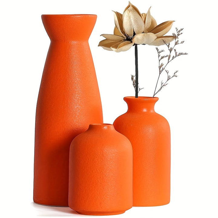 Ceramic Trio | Set van 3 Keramische Vazen – Modern & Boho Design