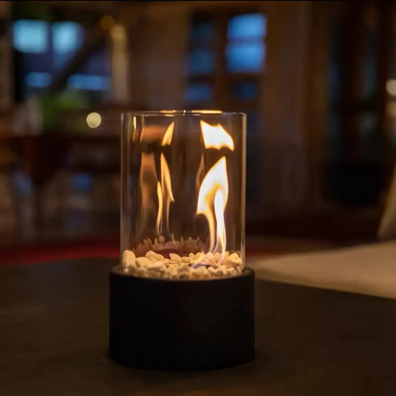 LumiFlame | Cheminée Portable Moderne | Design Propre, Sans Fumée & Ambiance