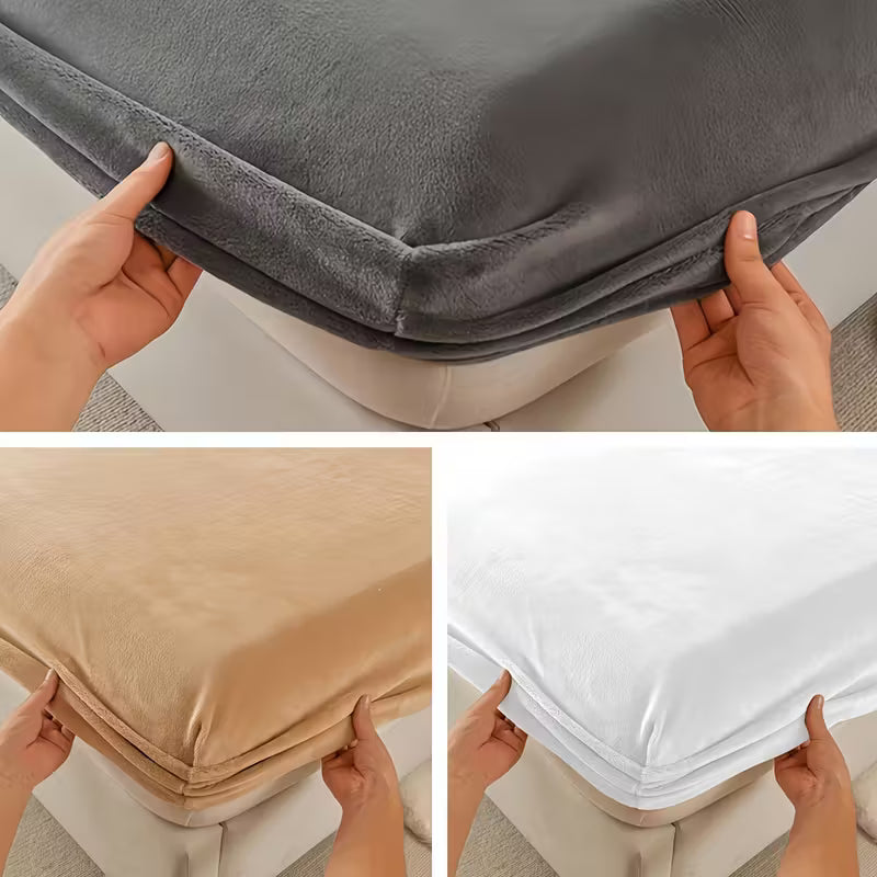 Luxury Velvet Bedding Set | 3-Piece with Fitted Sheet &amp; Pillowcases | Ultimate Softness &amp; Warmth
