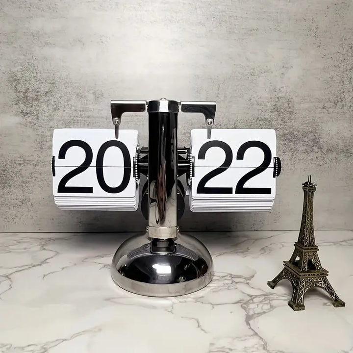 RetroFlip | Horloge murale vintage 21 x 16 cm – Noir ou Blanc