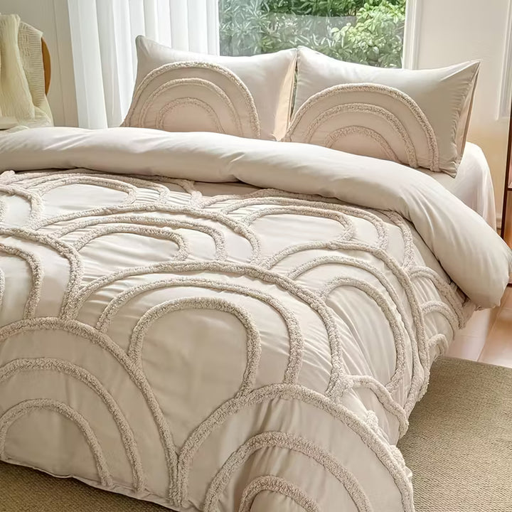 Ensemble de housse de couette bohème | 3 pièces avec taies d'oreiller | Microfibre douce & fermeture éclair