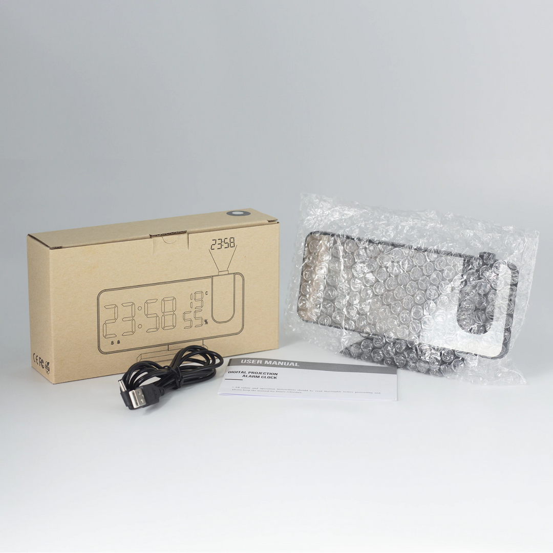 Astronatic Alarme | Le Meilleur Réveil avec Écran LED - Projecteur 180° - Chargeur USB