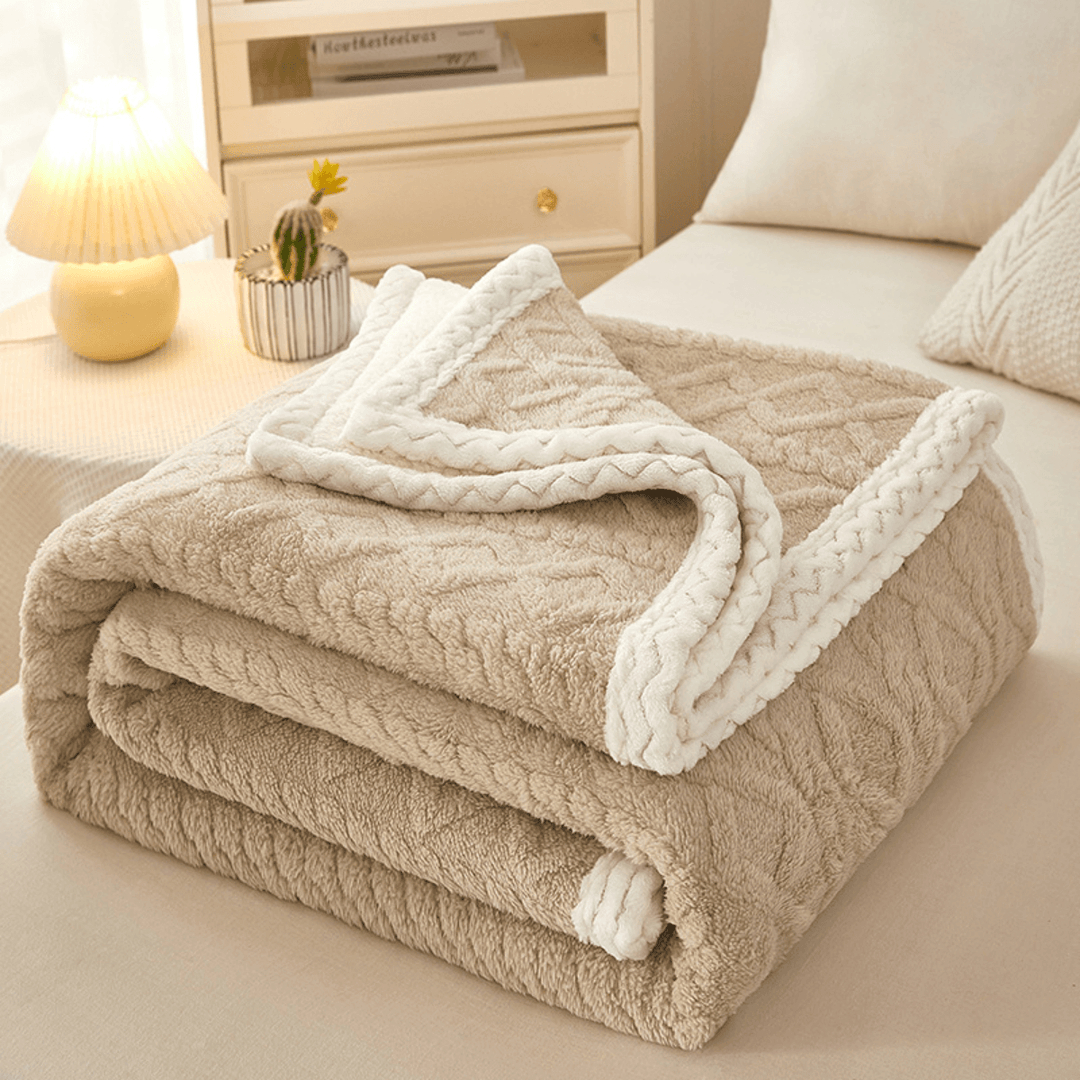 Couverture en polaire chenille double face | Chaude, douce et luxueuse