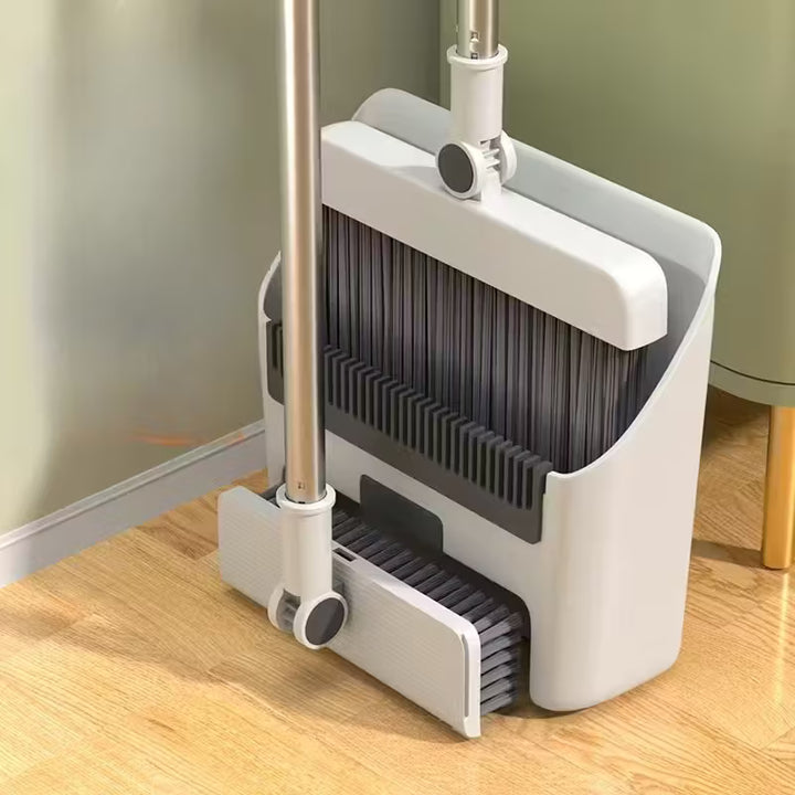 Ensemble de nettoyage 3-en-1 | Balai, Pelle & Brosse | Design anti-poils pour la maison et le bureau