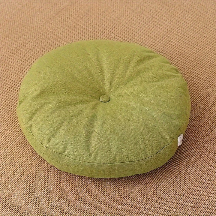 Coussin de sol Japandi en lin | Rond, 40 cm, Housse amovible