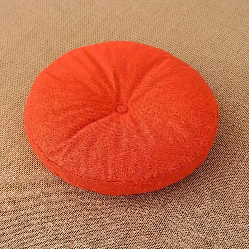 Coussin de sol Japandi en lin | Rond, 40 cm, Housse amovible