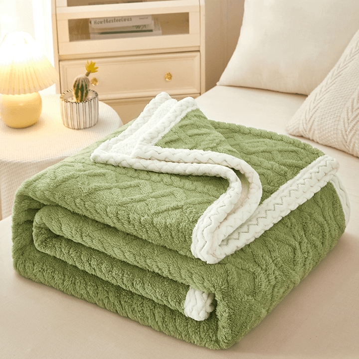 Couverture en polaire chenille double face | Chaude, douce et luxueuse