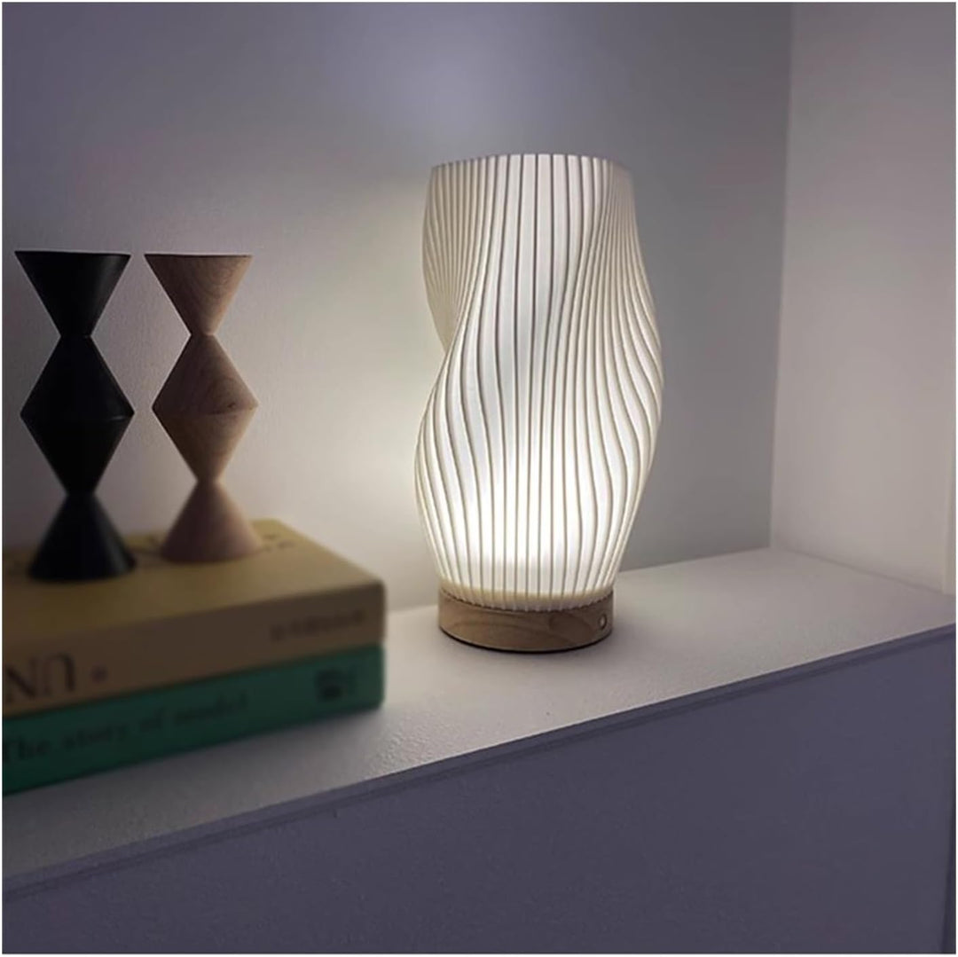 Lampe Serene Wavecrest | Lampe de table moderne en forme de vague | LED dimmable & connexion USB