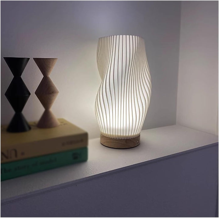 Lampe Serene Wavecrest | Lampe de table moderne en forme de vague | LED dimmable & connexion USB