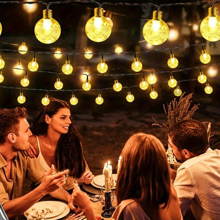 Guirlande lumineuse à bulles avec boule de cristal solaire | Guirlande lumineuse solaire à 20–100 LED