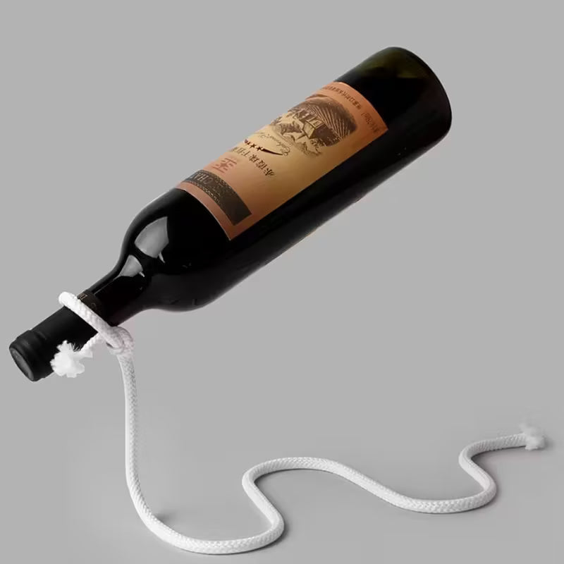 MagicWine™ Porte-bouteille de vin flottant – Porte-bouteille illusion en acier inoxydable en forme de corde