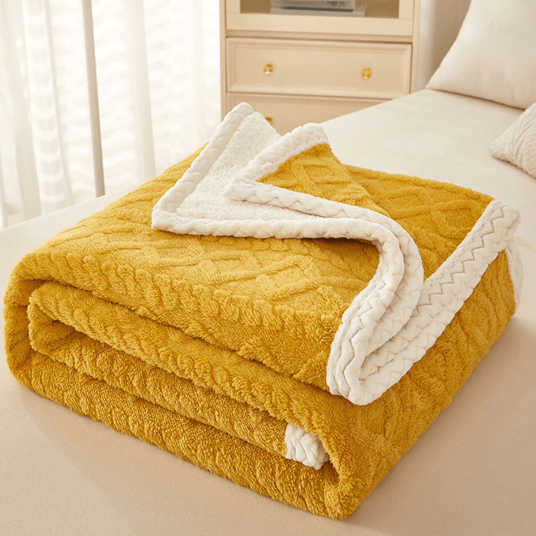 Couverture en polaire chenille double face | Chaude, douce et luxueuse