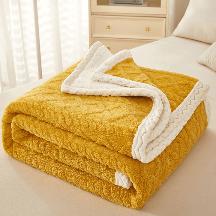 Couverture en polaire chenille double face | Chaude, douce et luxueuse