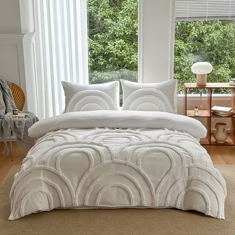 Ensemble de housse de couette bohème | 3 pièces avec taies d'oreiller | Microfibre douce & fermeture éclair