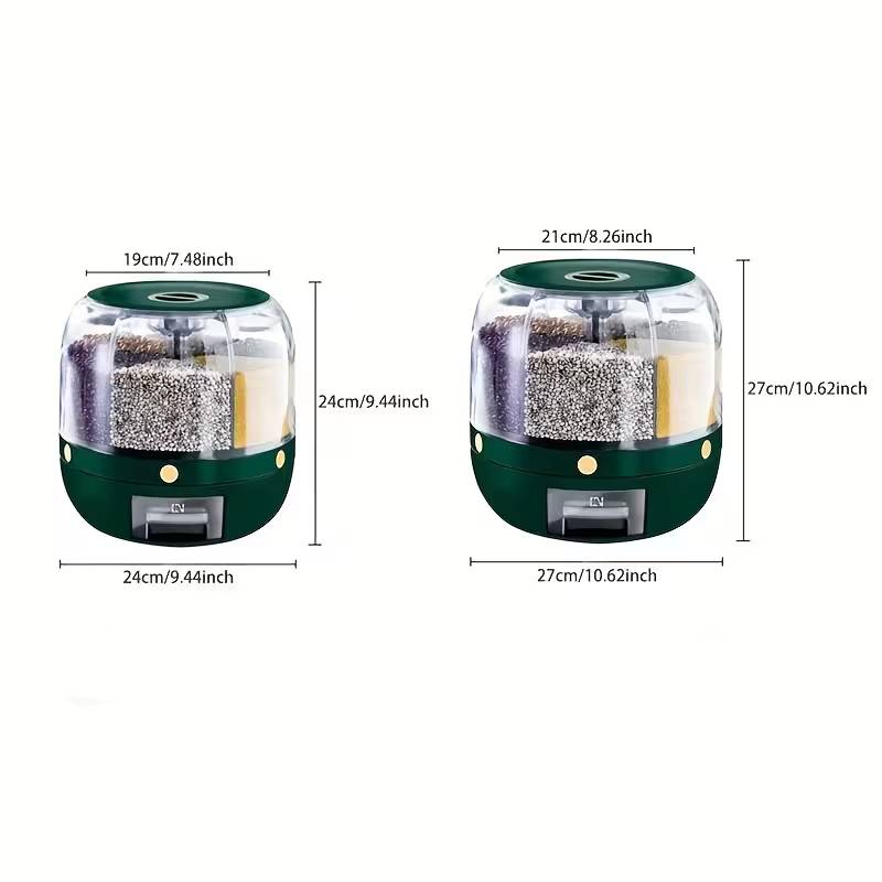 DraaiDose™ | Conteneur Intelligent Rotatif pour Riz et Stockage