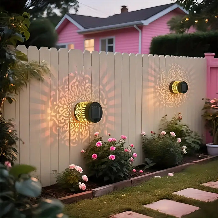 2 Pièces Lampes Murales Solaires Extérieures | Éclairage de Jardin LED Décoratif avec Lumière Chaude