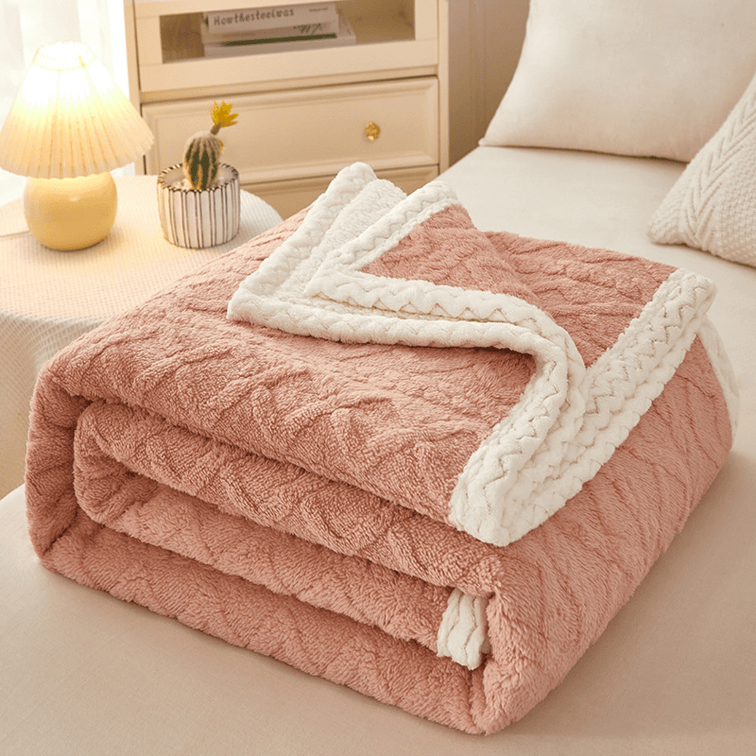 Couverture en polaire chenille double face | Chaude, douce et luxueuse