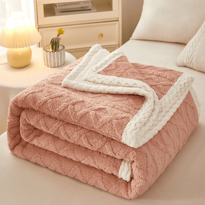 Couverture en polaire chenille double face | Chaude, douce et luxueuse