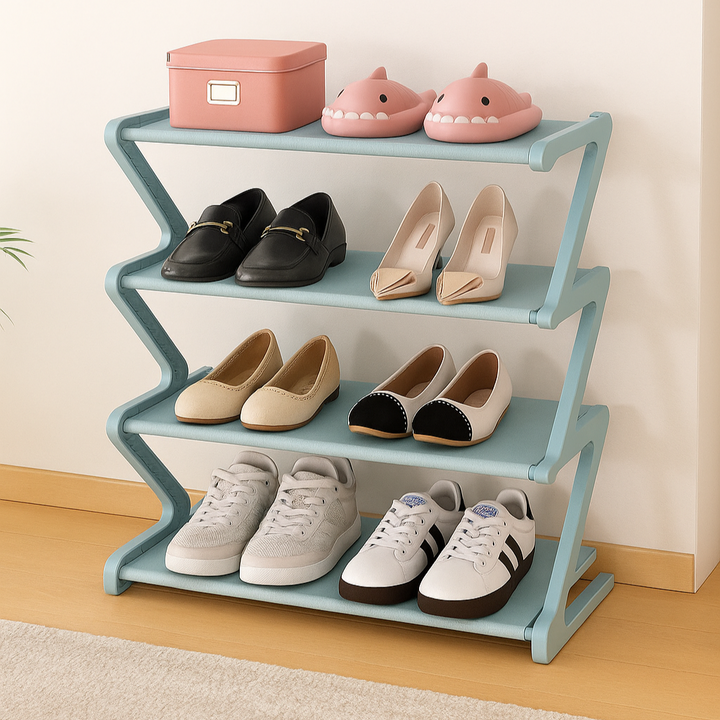 4-Tier Freestanding Shoe Rack | Stackable &amp; Tool-Free
