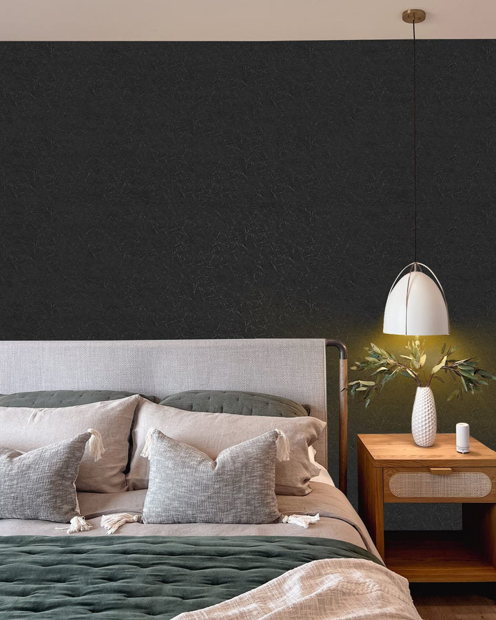 Nero Graffiato | Papier peint PVC autocollant noir