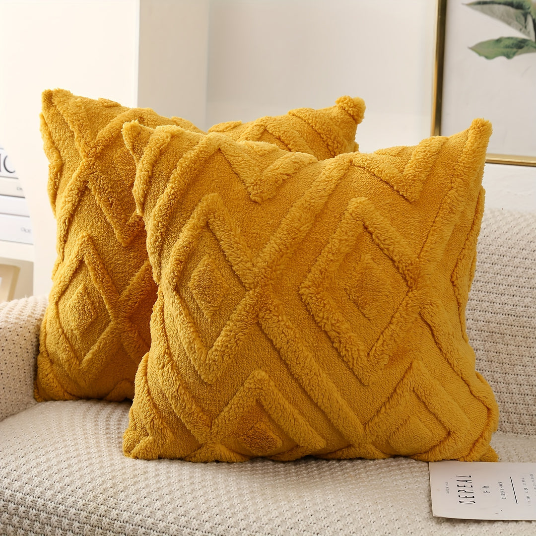 Ensemble de 2 taies d'oreiller de luxe | Velours avec motif flocon de neige