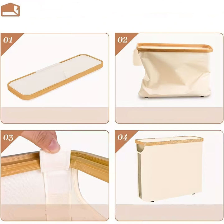 Neatify™ | Cadre en bois pliable avec tissu gris – Aucun montage nécessaire