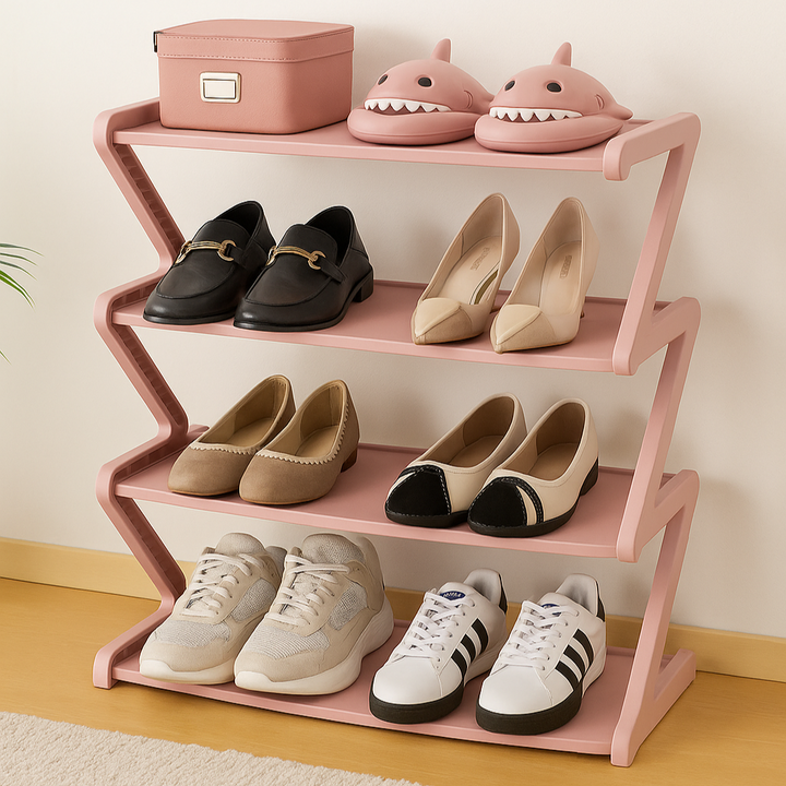 4-Tier Freestanding Shoe Rack | Stackable &amp; Tool-Free