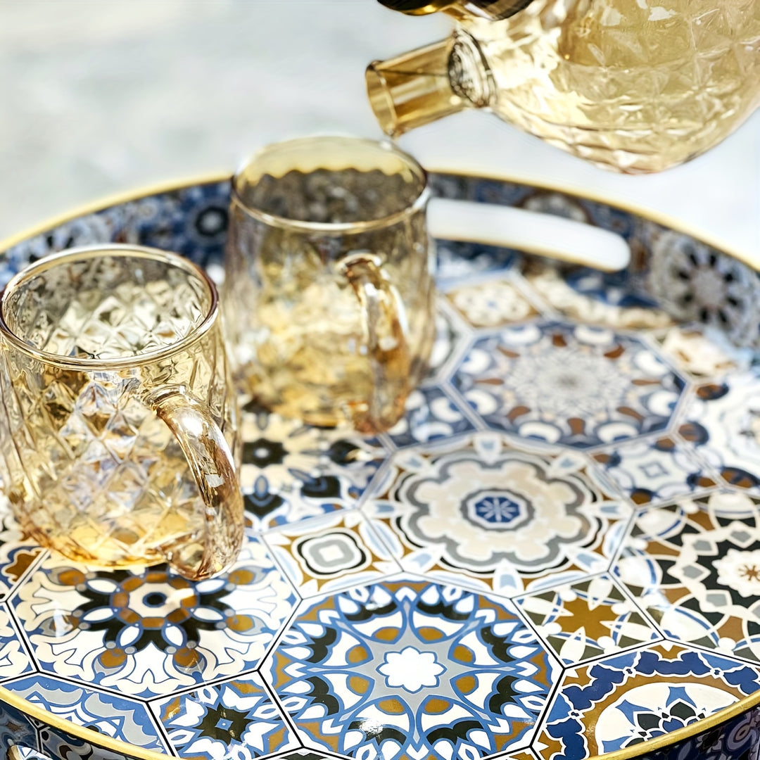 Boho Tray | Houten Bijzettafel met Mozaïekpatroon