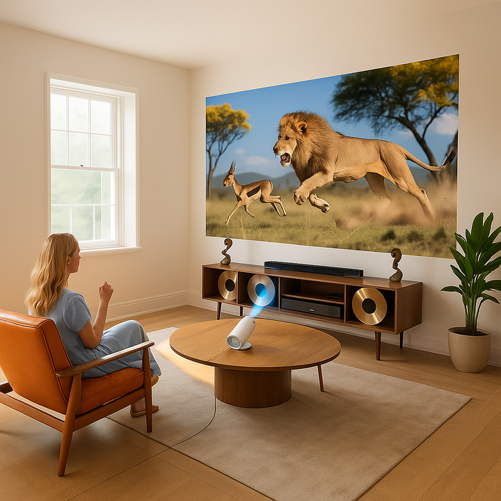 Mini projecteur | Cinéma maison portable 4K avec 3000 lumens