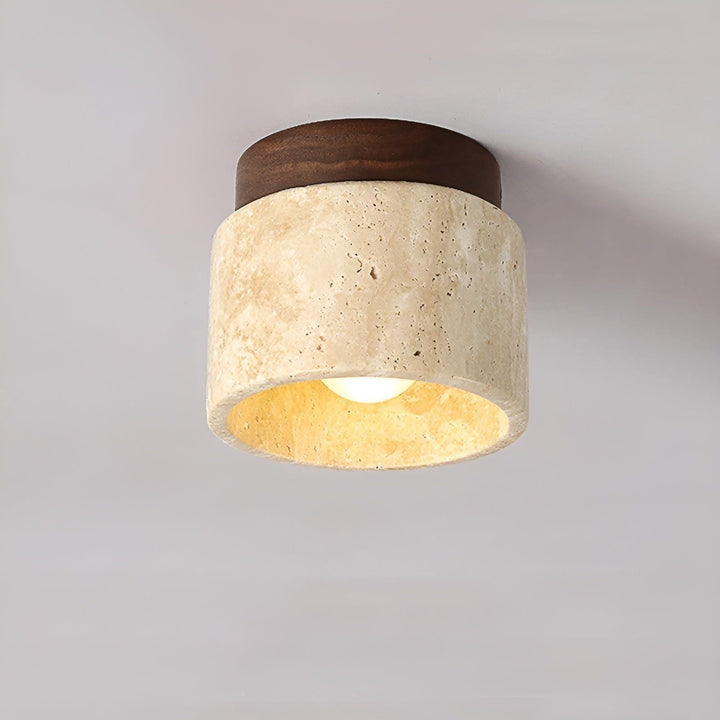 LumiStone Glow | Lampe Murale Japandi avec Détails en Bois
