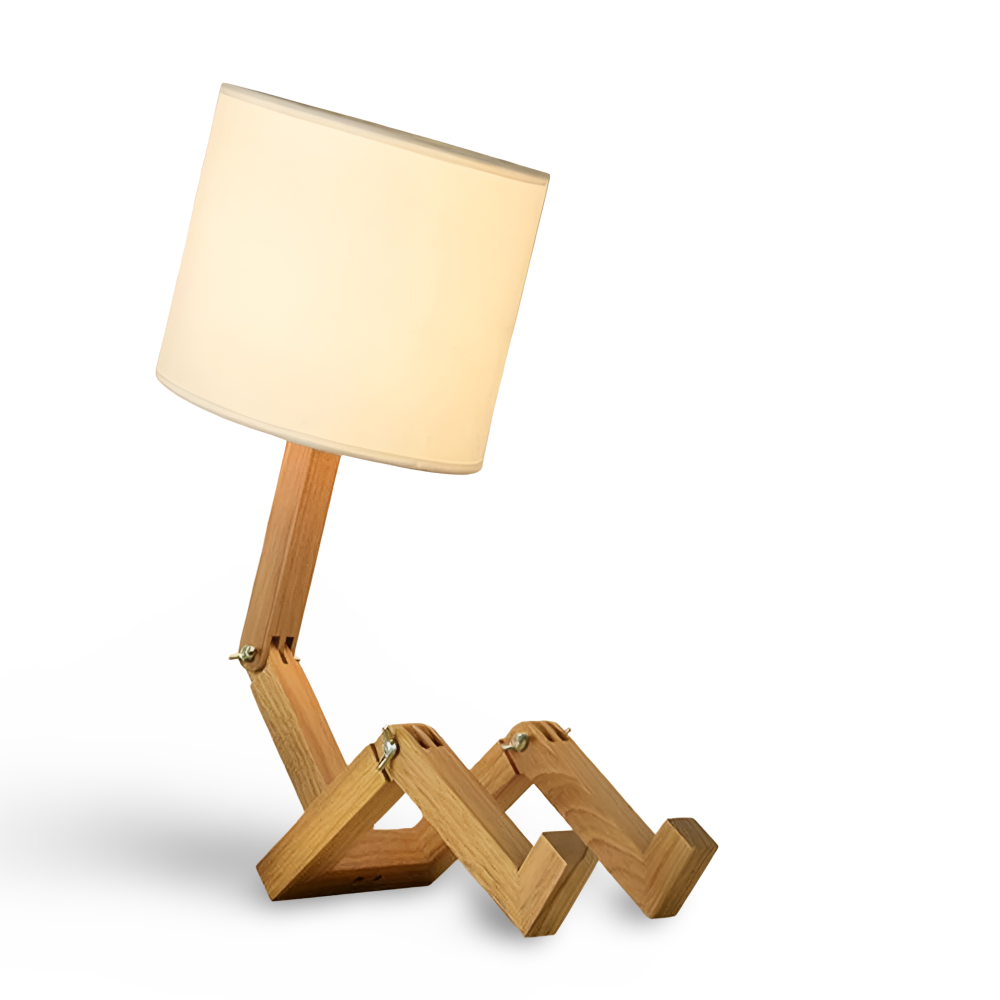 WoodMan™ Lampe de Table en Bois Flexible | Design Flexible & Porte-livre