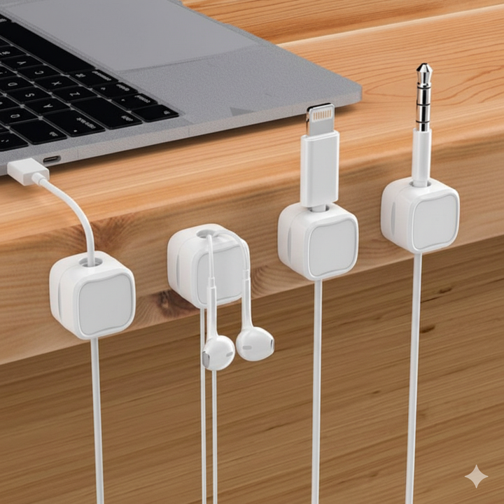 KabelFix | Clips magnétiques pour câbles | Ensemble de 6 pièces pour une gestion organisée des câbles