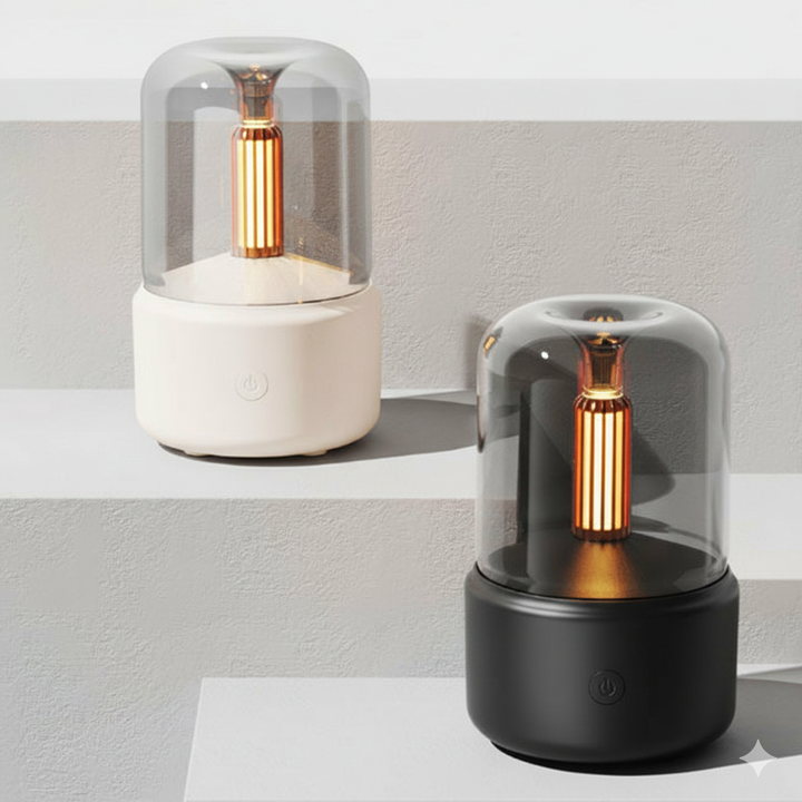 Diffuseur de lumière de bougie d'aromathérapie | Flamme LED apaisante & diffuseur de parfum