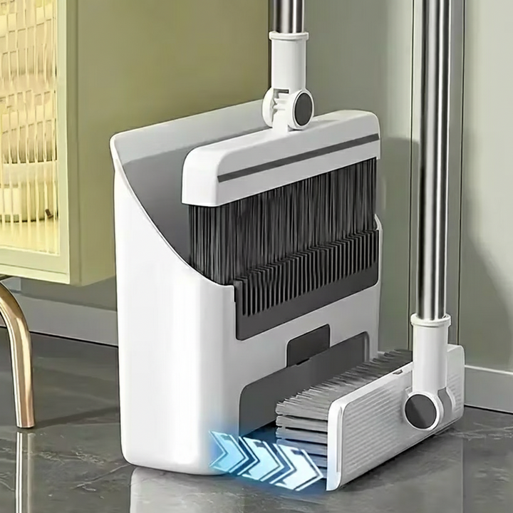 Ensemble de nettoyage 3-en-1 | Balai, Pelle & Brosse | Design anti-poils pour la maison et le bureau