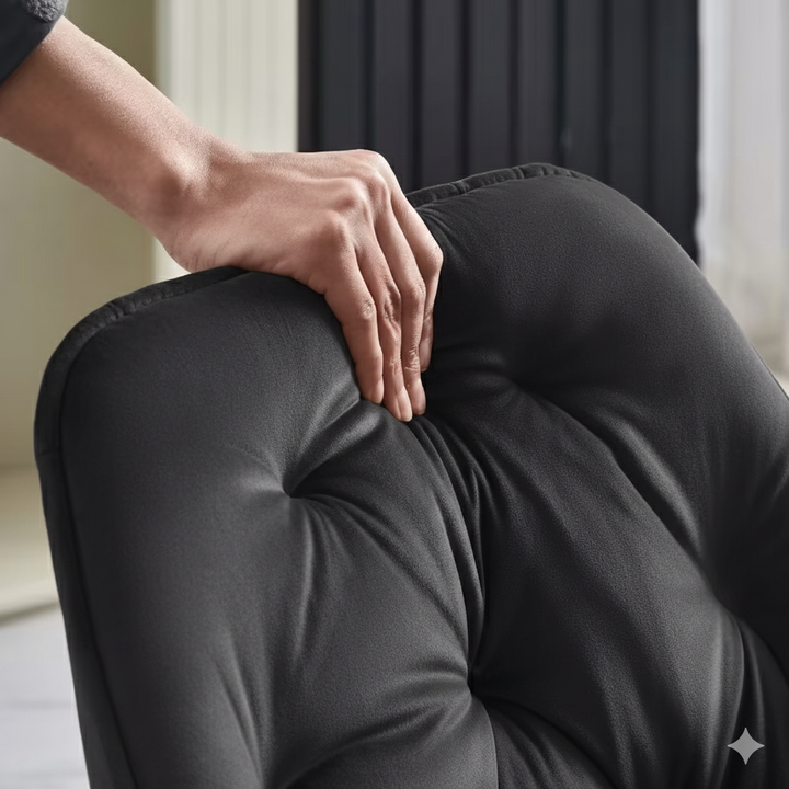 Chaise de salle à manger moderne | Revêtement en velours & pieds en métal