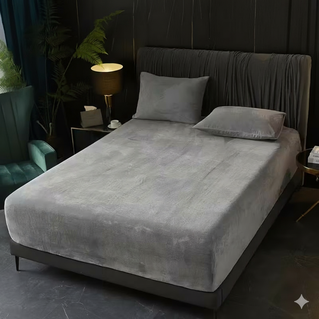 Luxury Velvet Bedding Set | 3-Piece with Fitted Sheet &amp; Pillowcases | Ultimate Softness &amp; Warmth